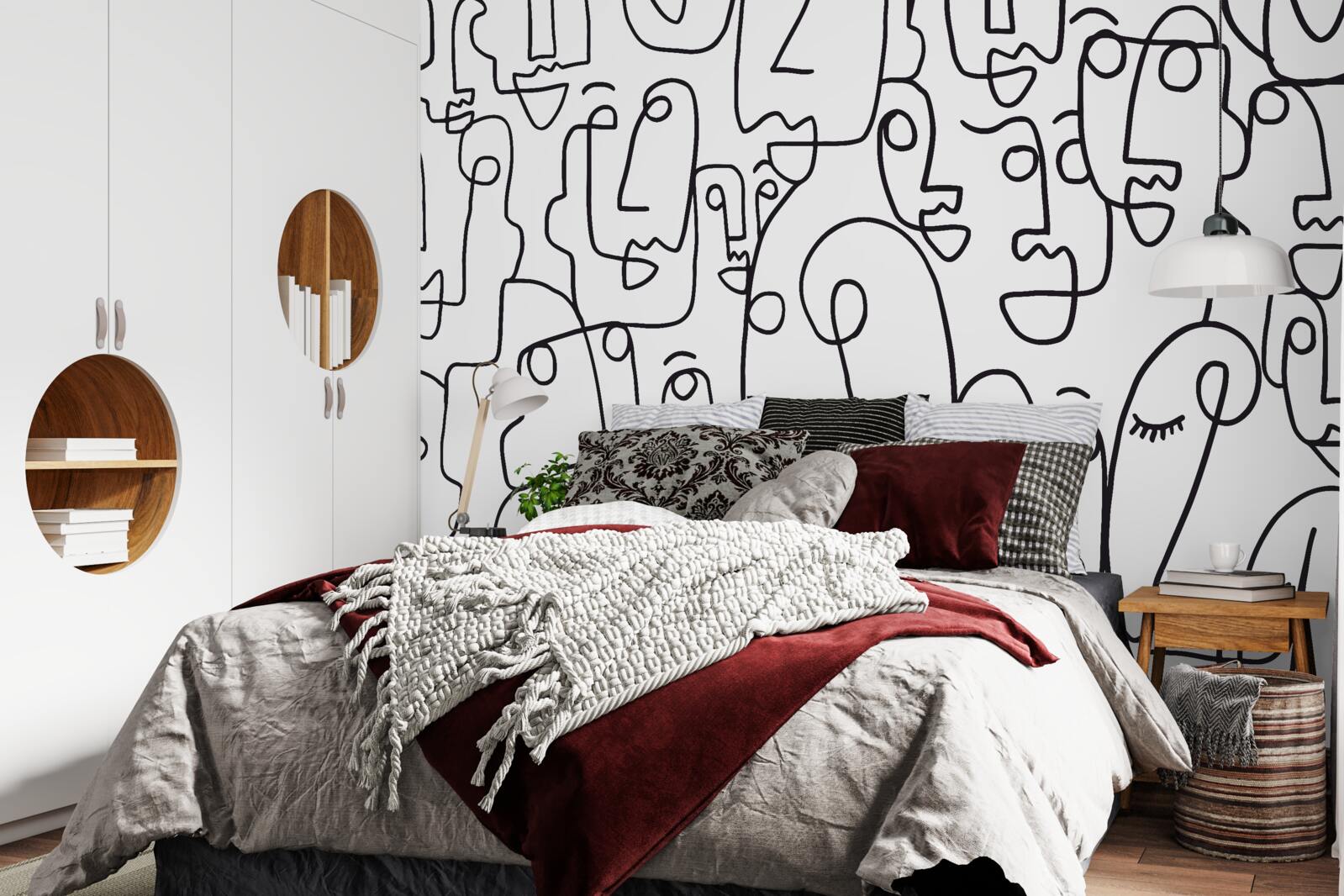 Fototapeta kontúry ženských tvárí