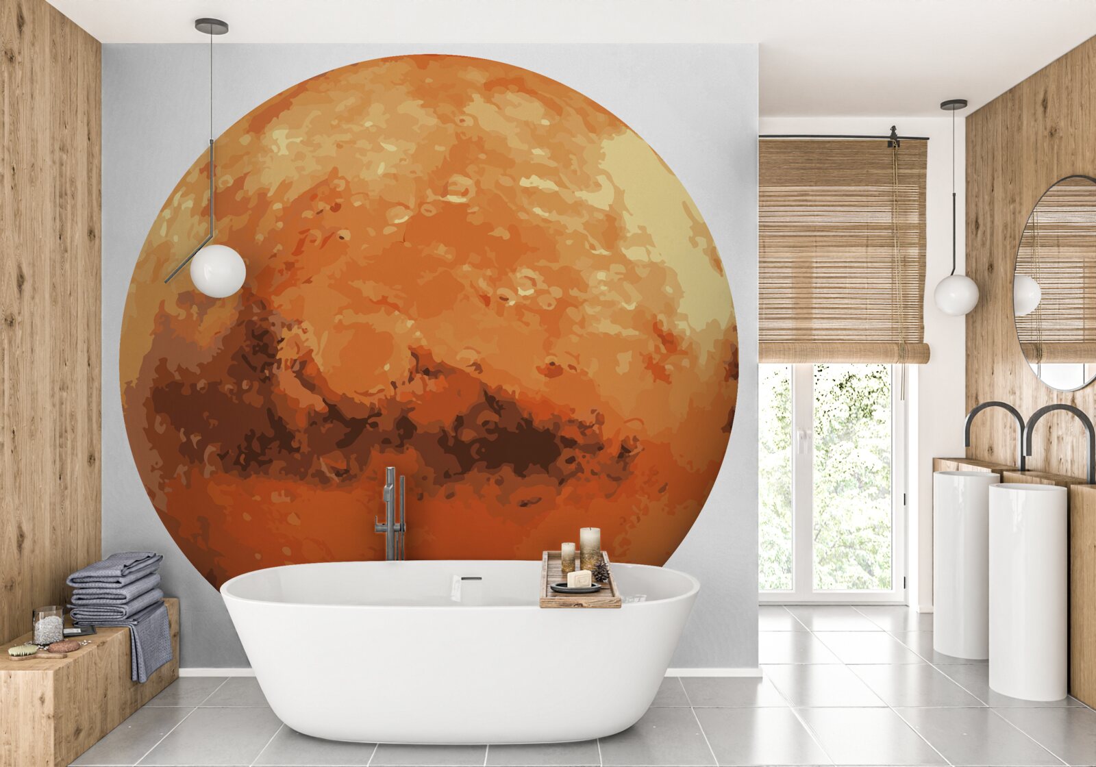 Fototapeta planéta je červená a žltá