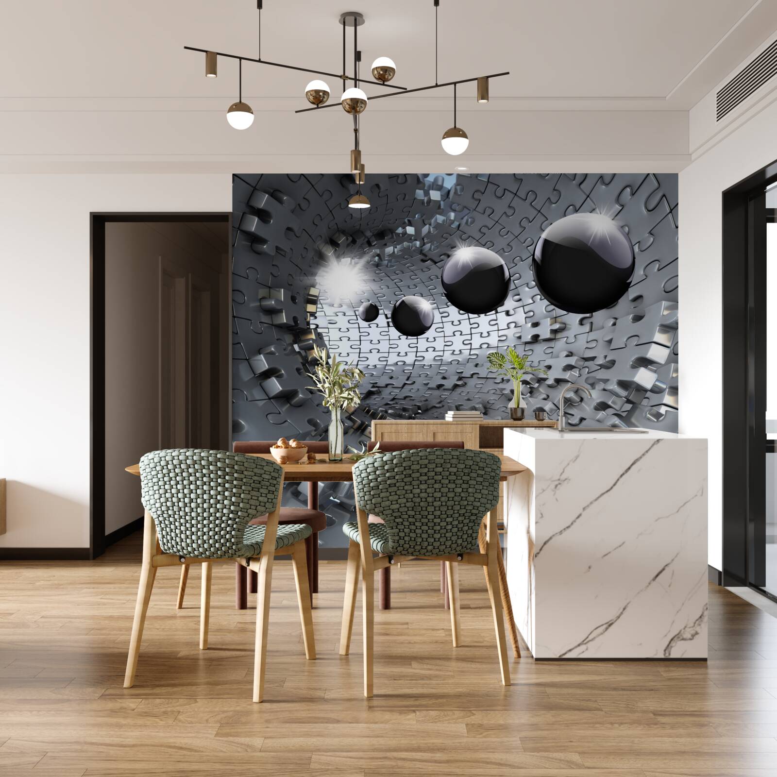 Fototapeta čierne gule miznú za obzorom