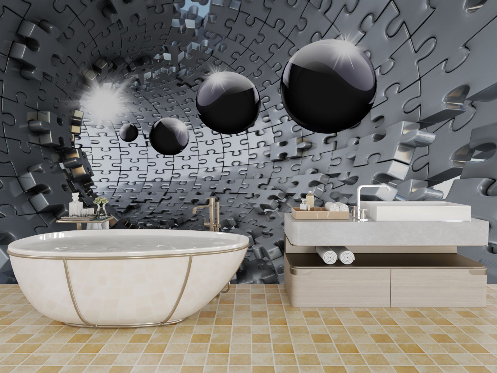 Fototapeta čierne gule miznú za obzorom