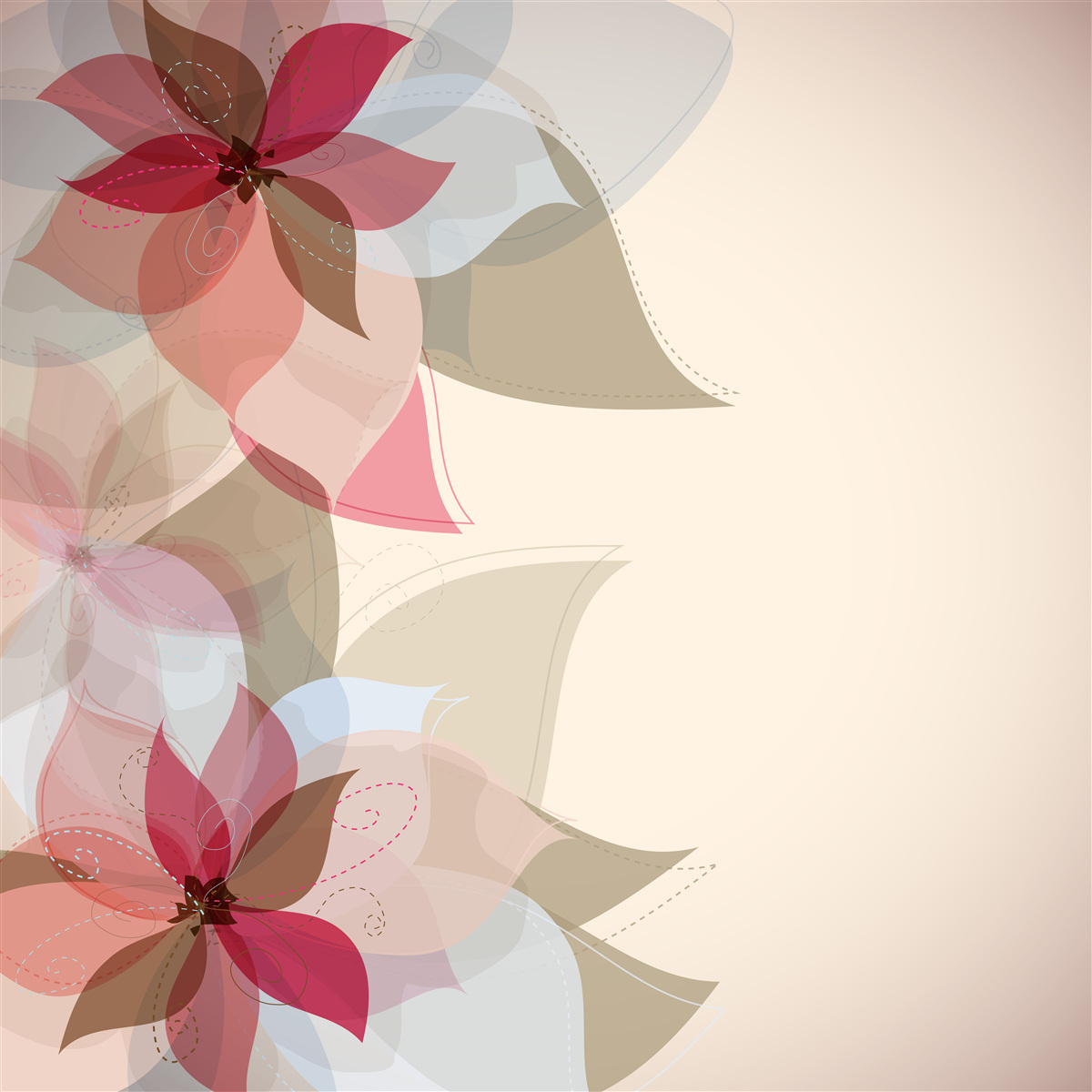 Fototapeta abstraktný obraz vytvorený z červených kvetov a listov