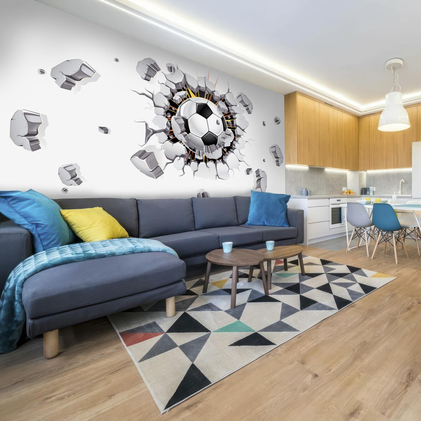 Fototapeta Stenu prelomila futbalová lopta