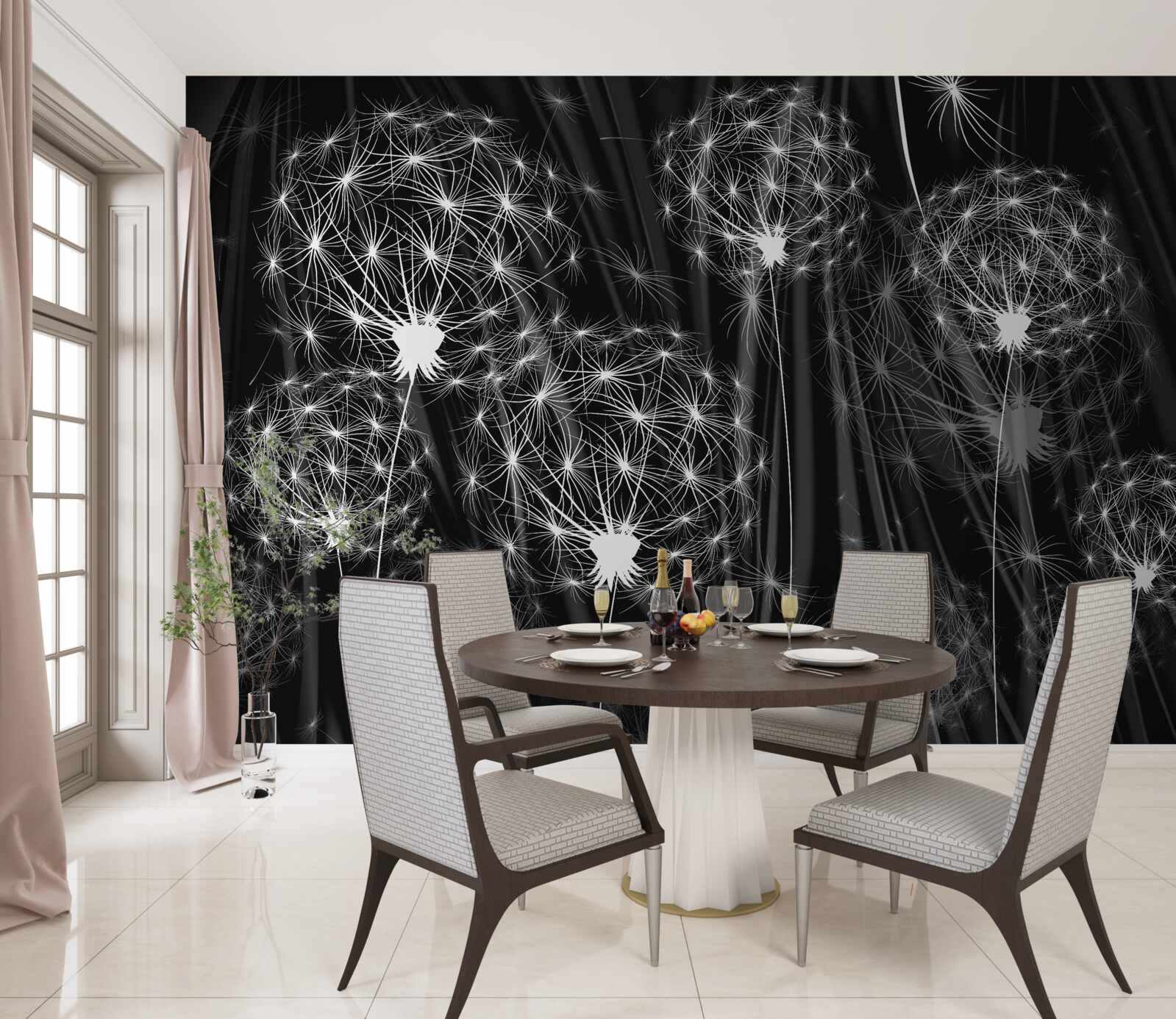 Fototapeta žiarivo biele púpavy