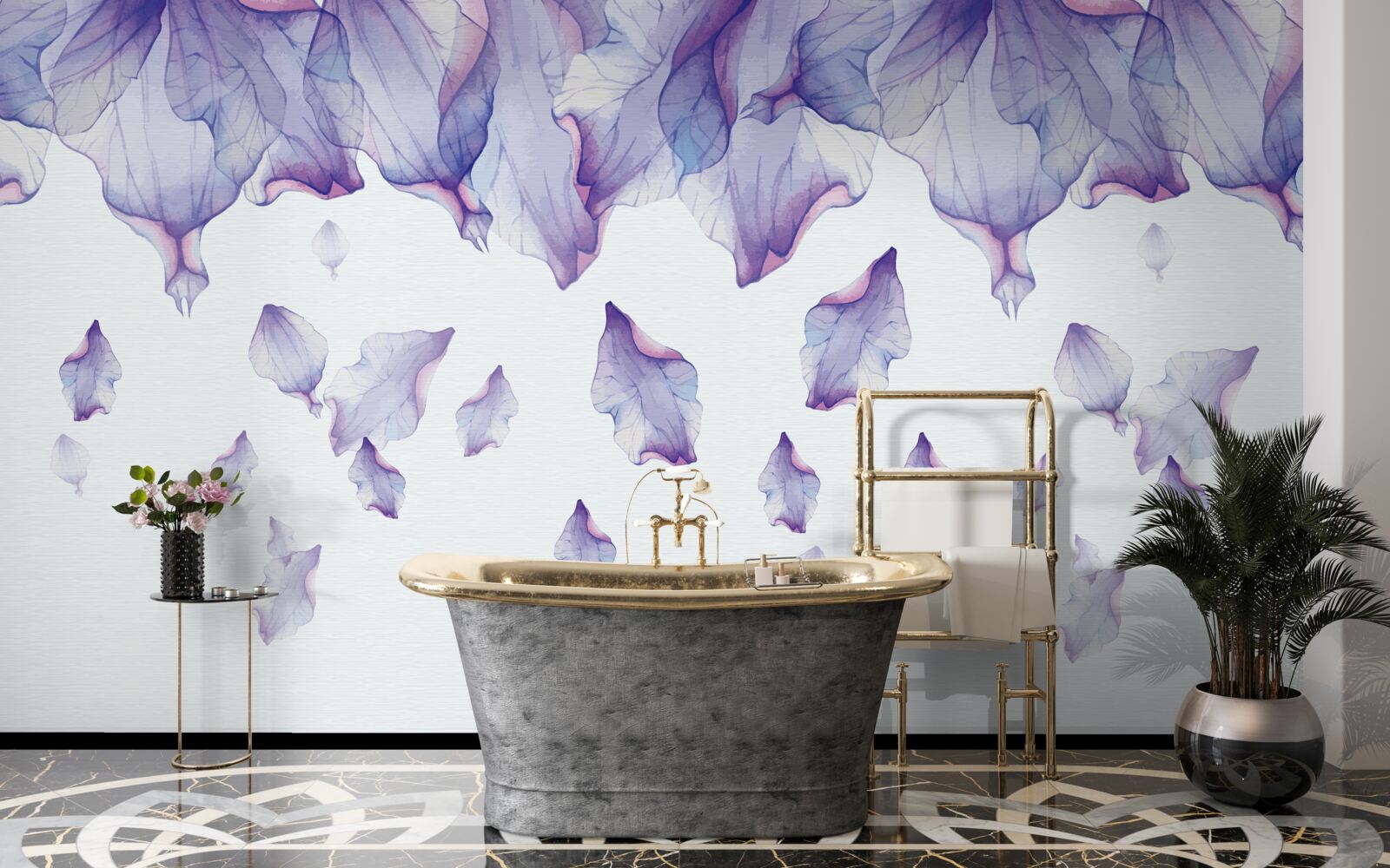 Fototapeta padajúce fialové kvety kosatca