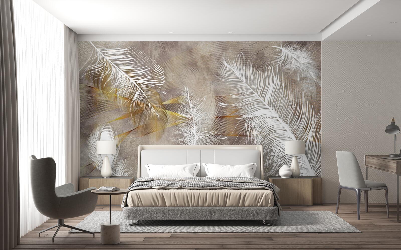 Fototapeta ozdobné pierka odkazujúce na ľahkosť vzduchu