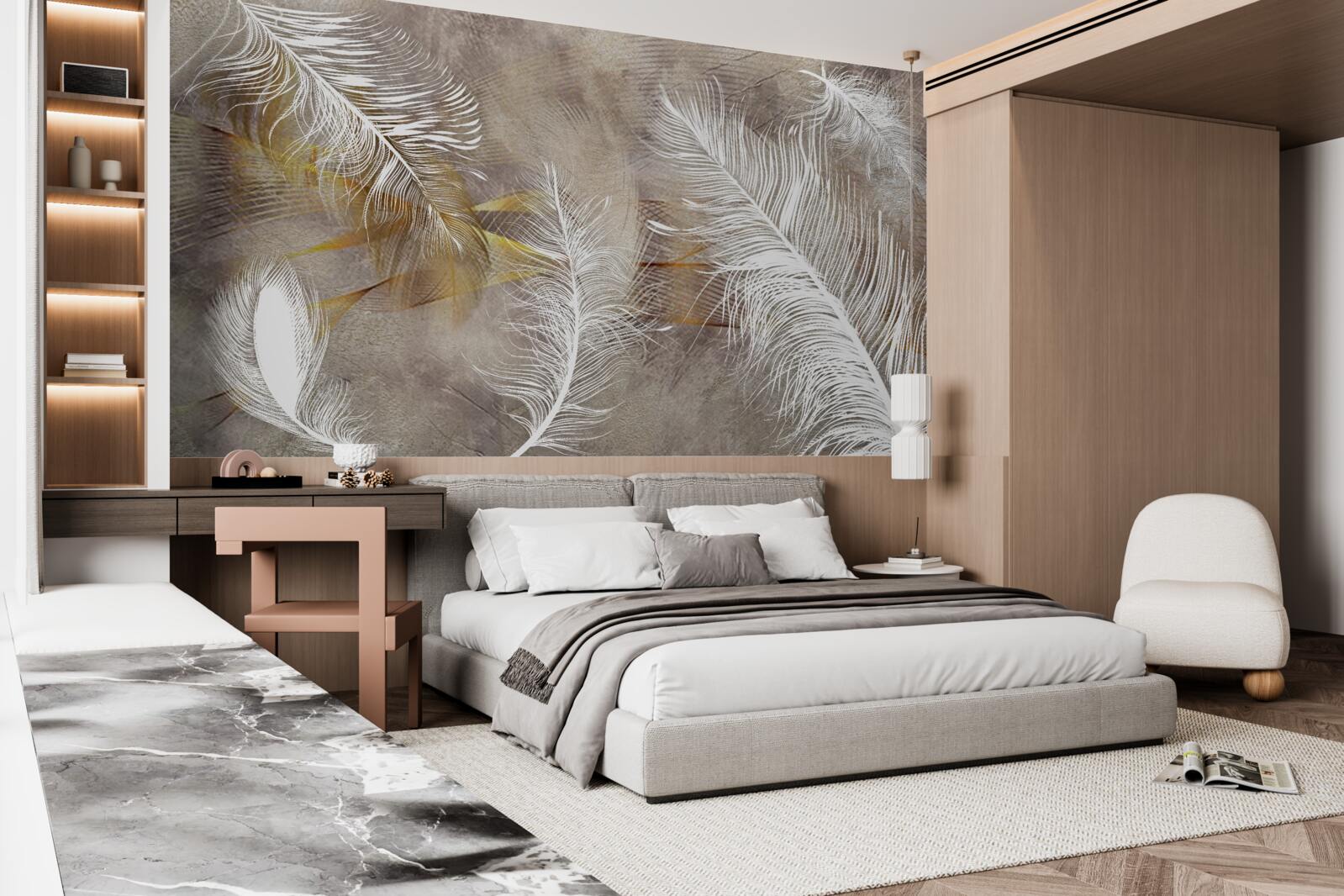 Fototapeta ozdobné pierka odkazujúce na ľahkosť vzduchu