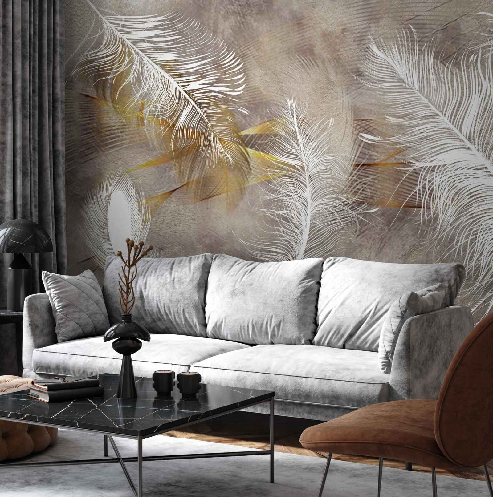 Fototapeta ozdobné pierka odkazujúce na ľahkosť vzduchu