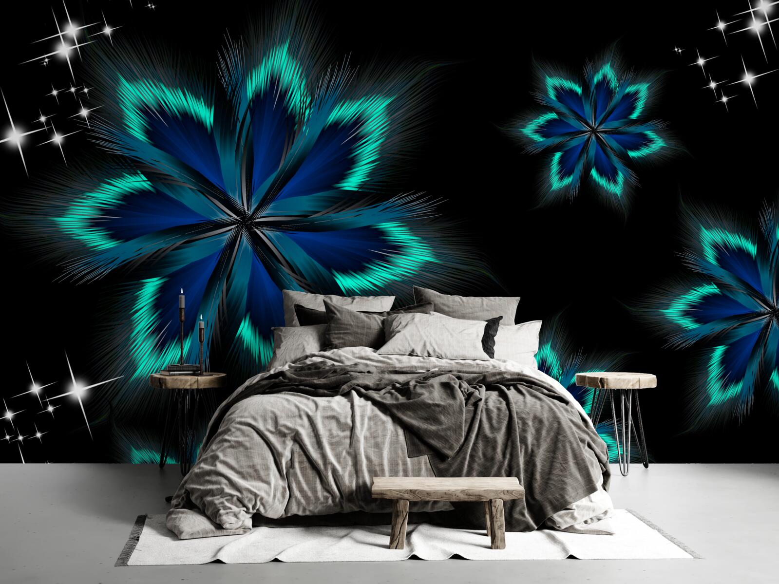 Fototapeta lotos so svetlomodrým okrajom