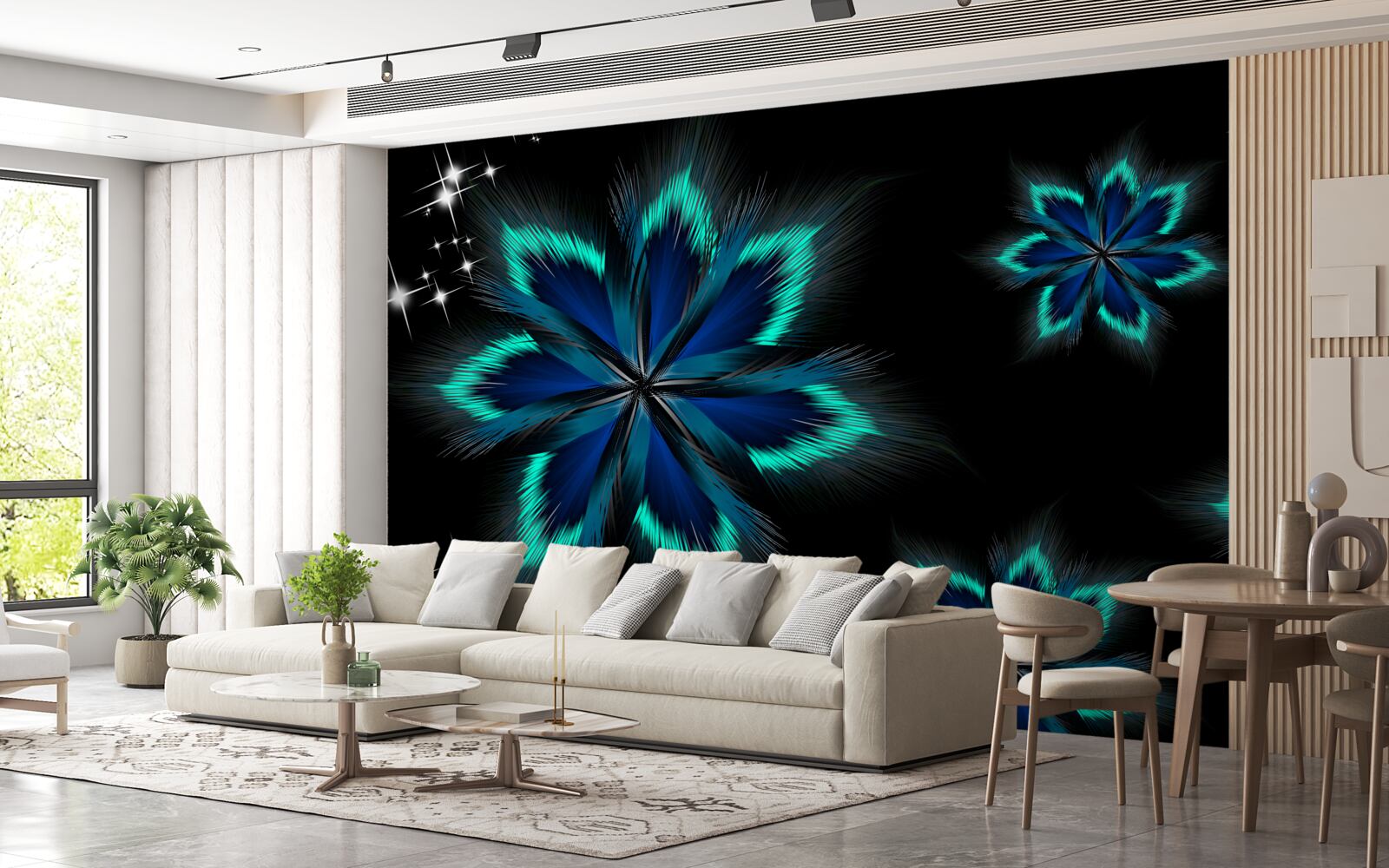 Fototapeta lotos so svetlomodrým okrajom