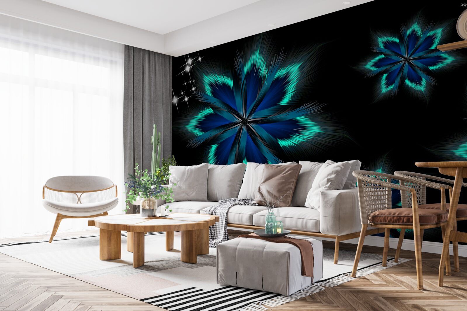 Fototapeta lotos so svetlomodrým okrajom