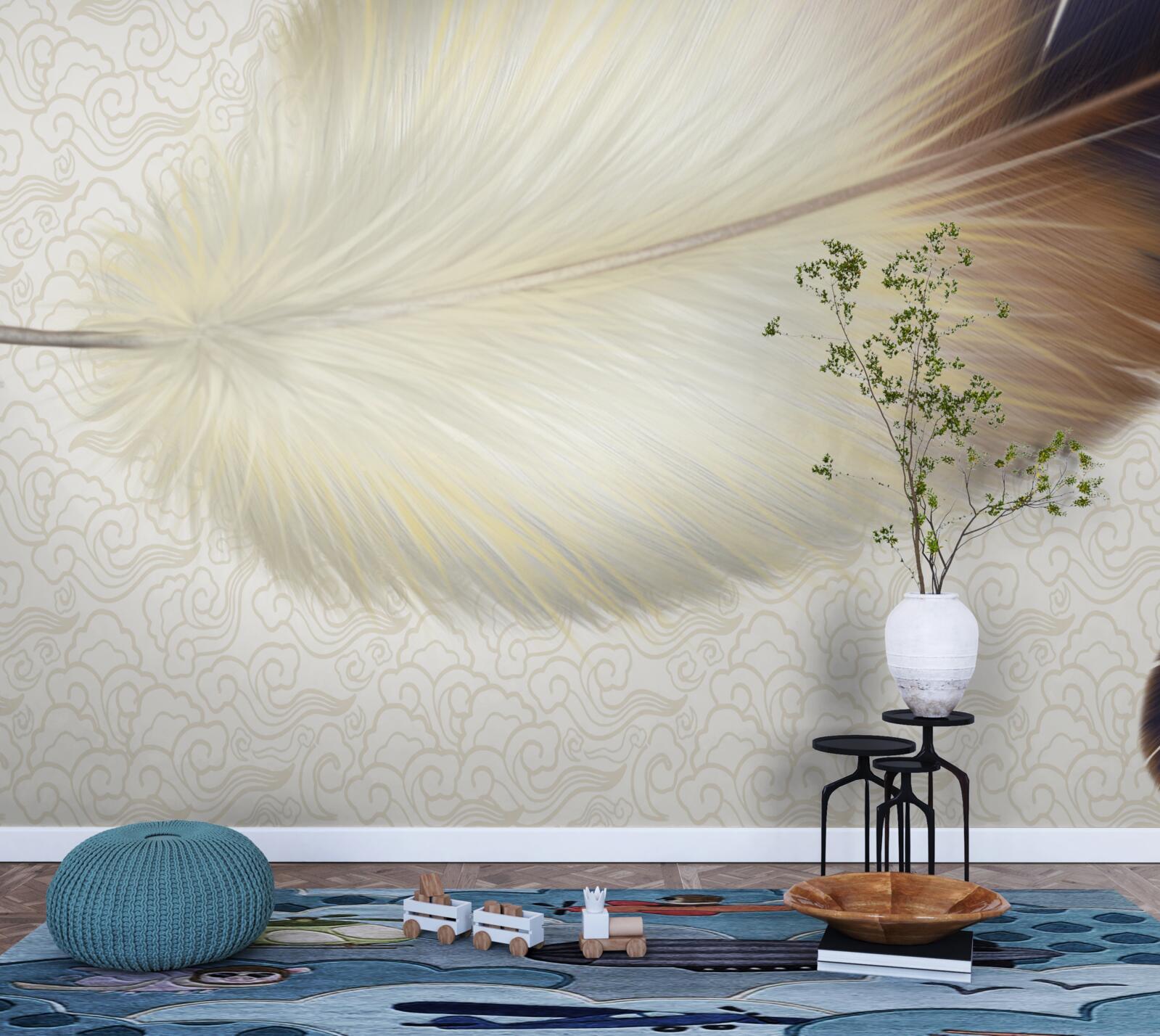 Fototapeta perie sú biele s hnedými okrajmi