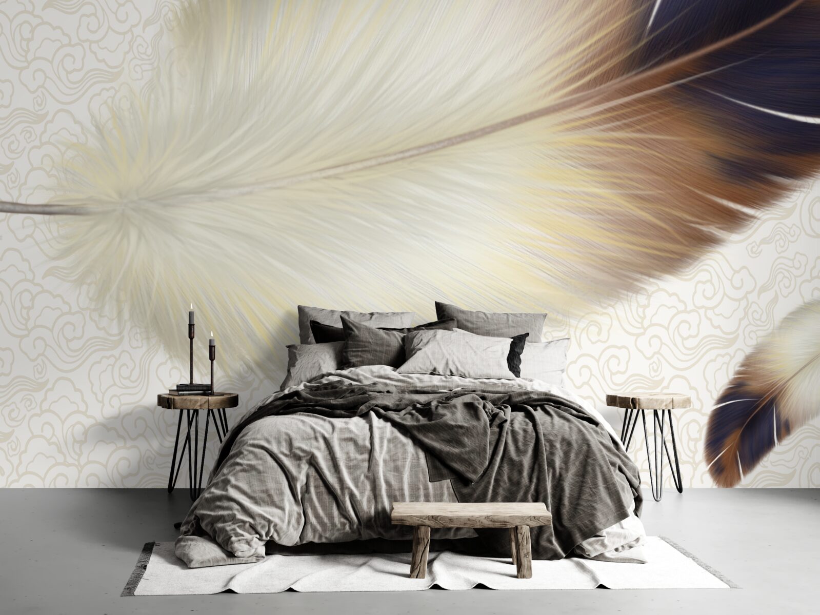 Fototapeta perie sú biele s hnedými okrajmi