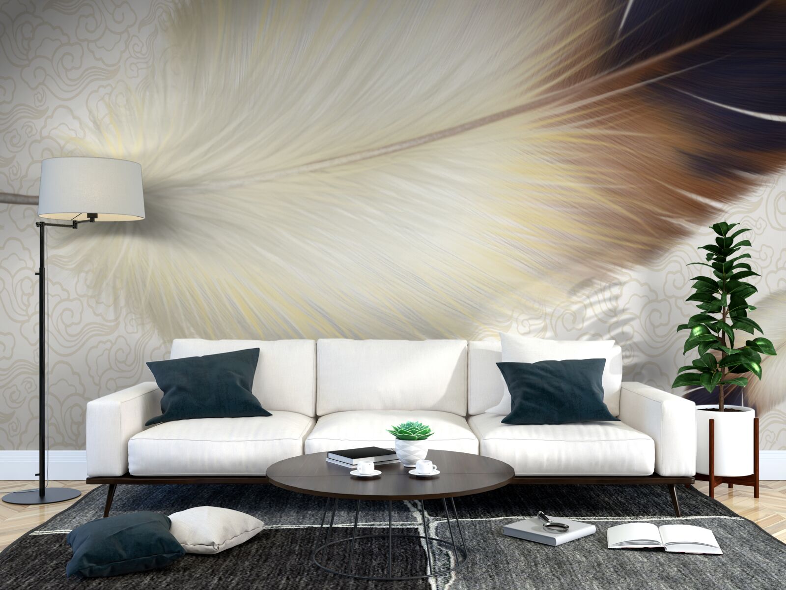 Fototapeta perie sú biele s hnedými okrajmi