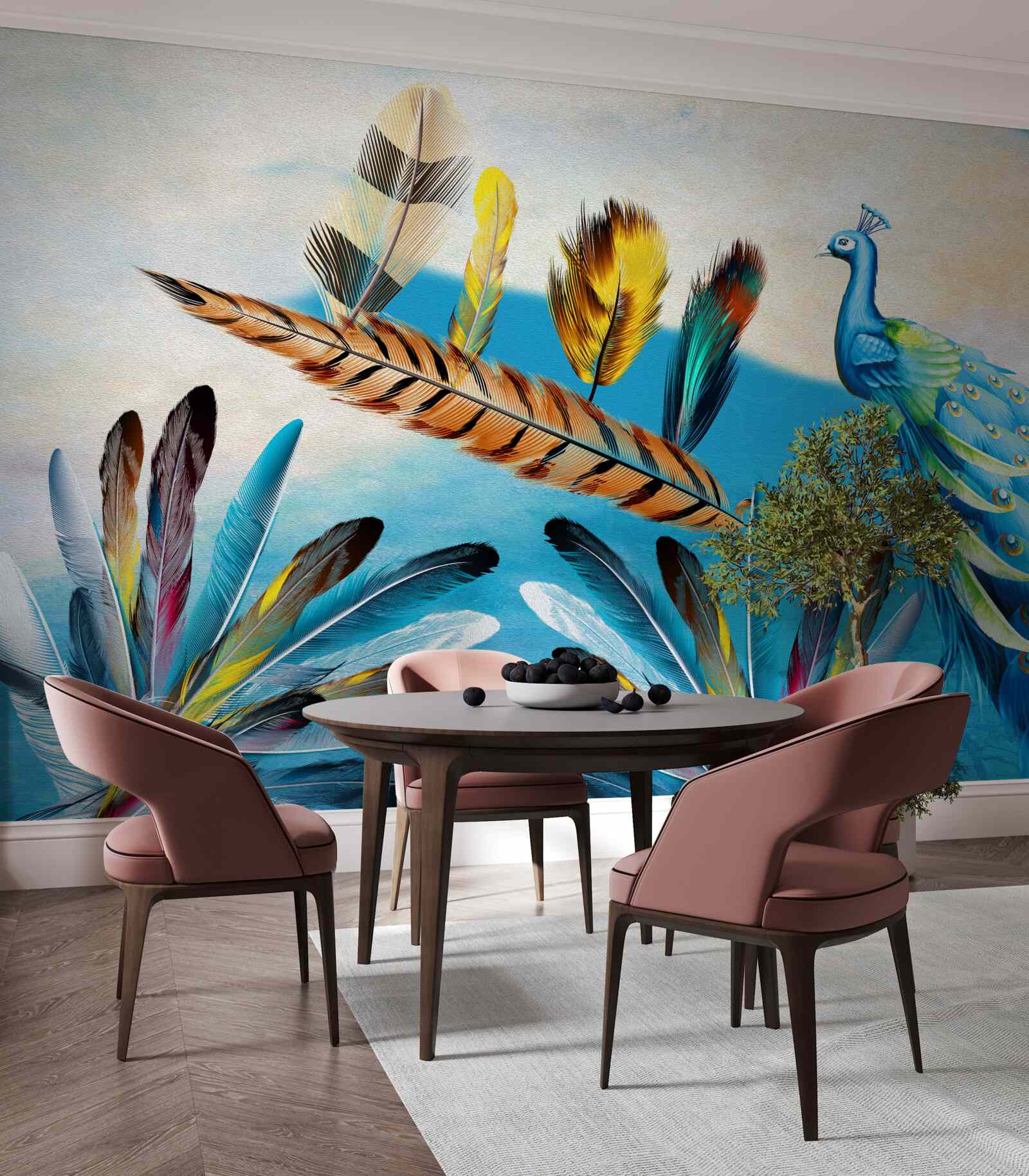 Fototapeta pávie perá a ich odrody