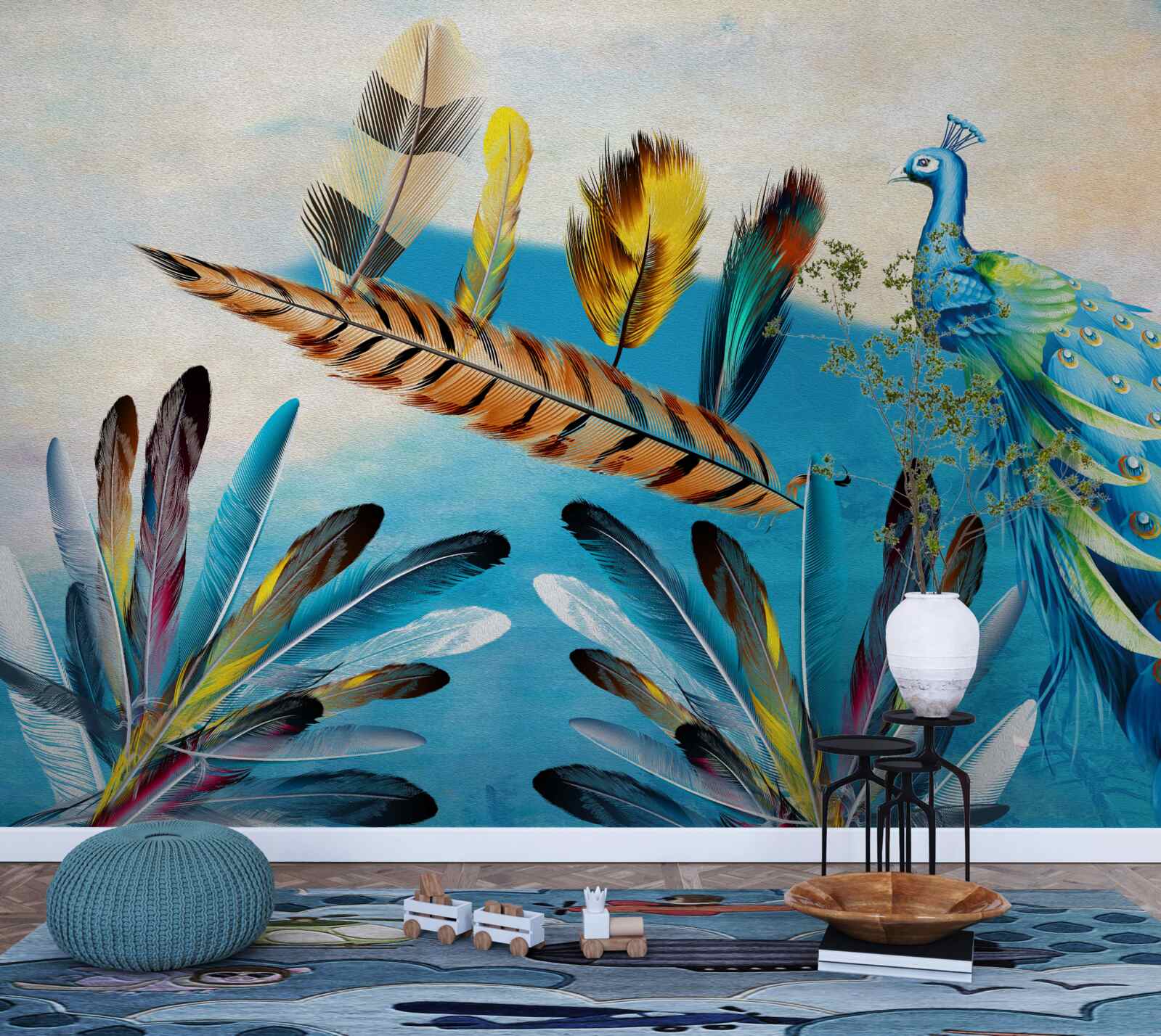 Fototapeta pávie perá a ich odrody