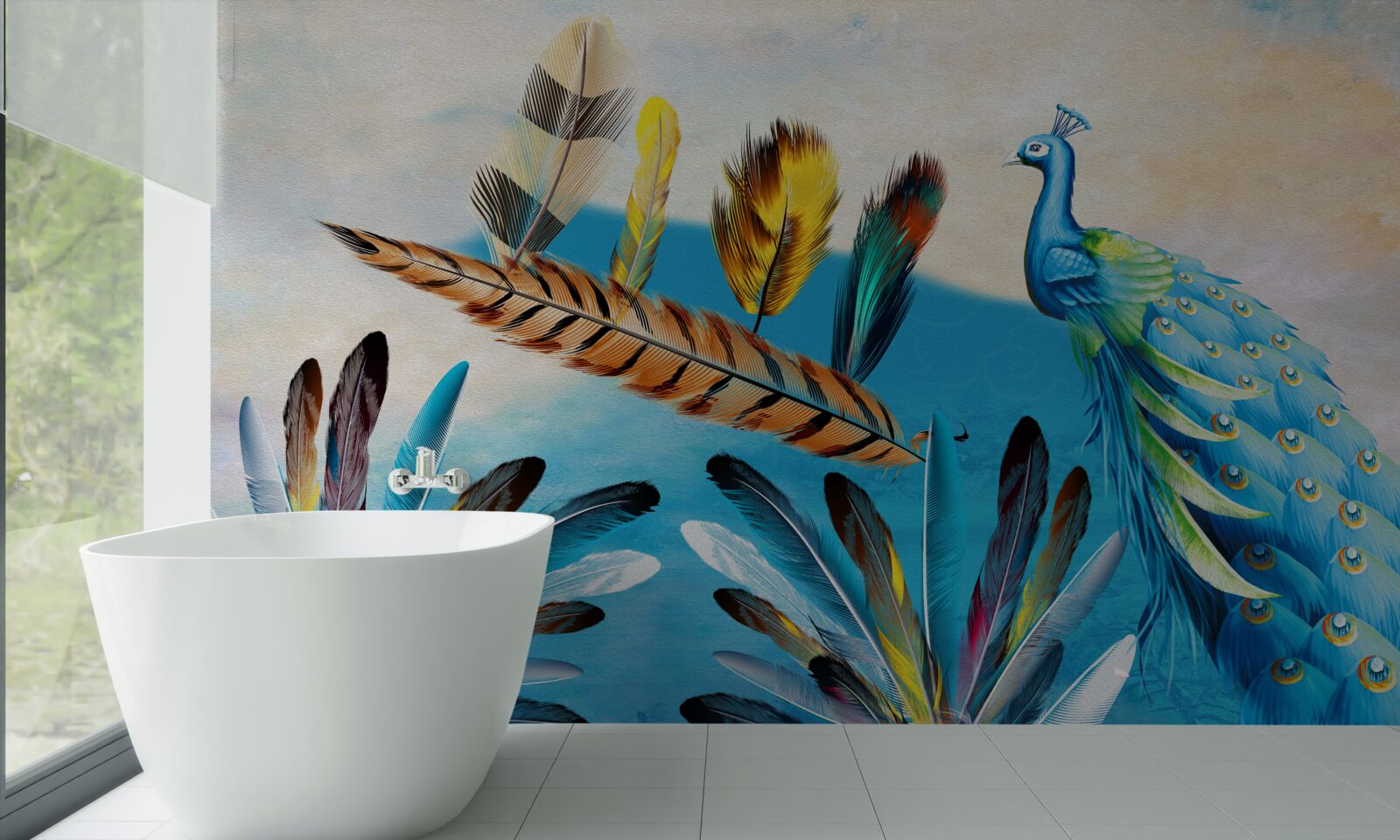 Fototapeta pávie perá a ich odrody