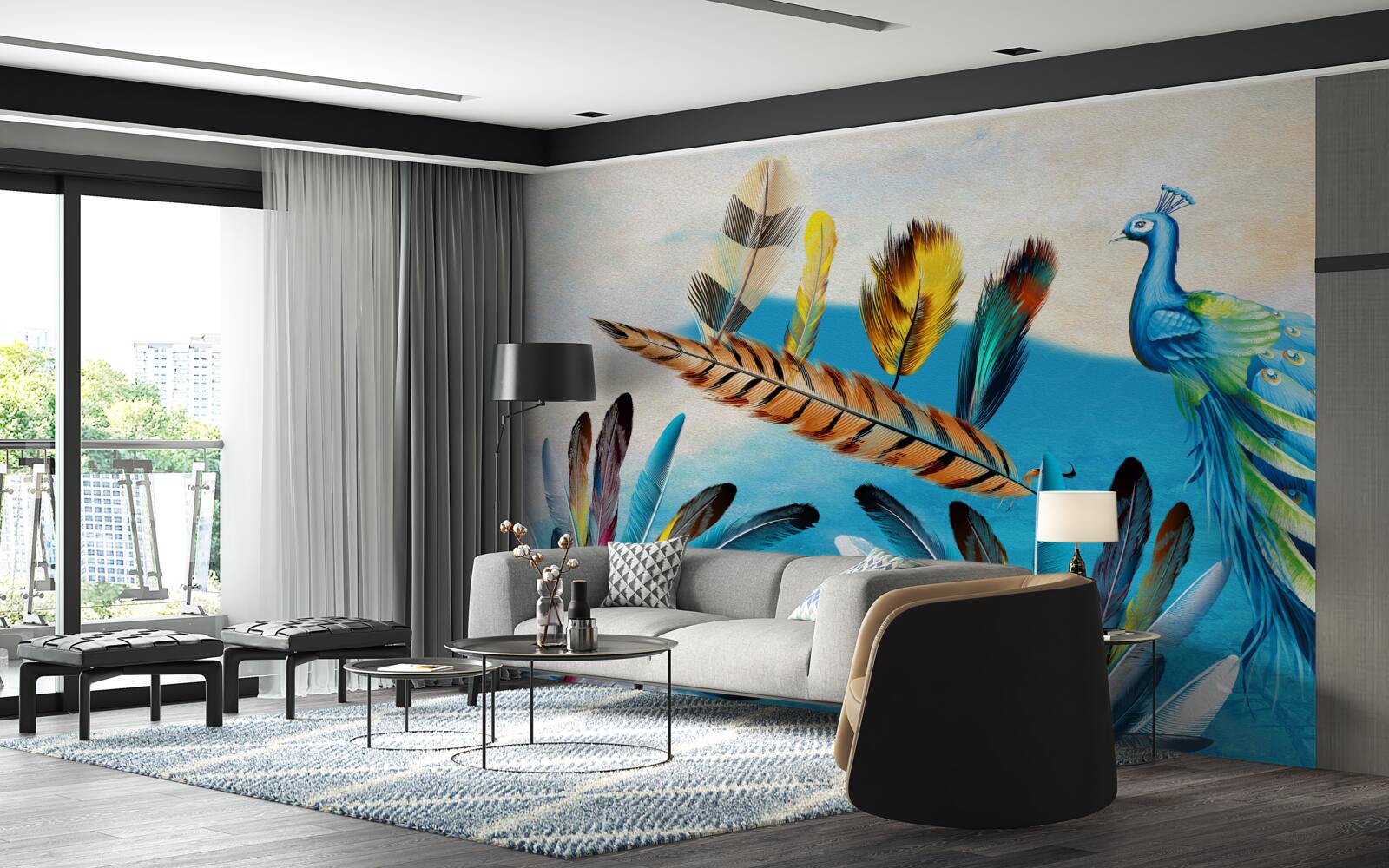 Fototapeta pávie perá a ich odrody