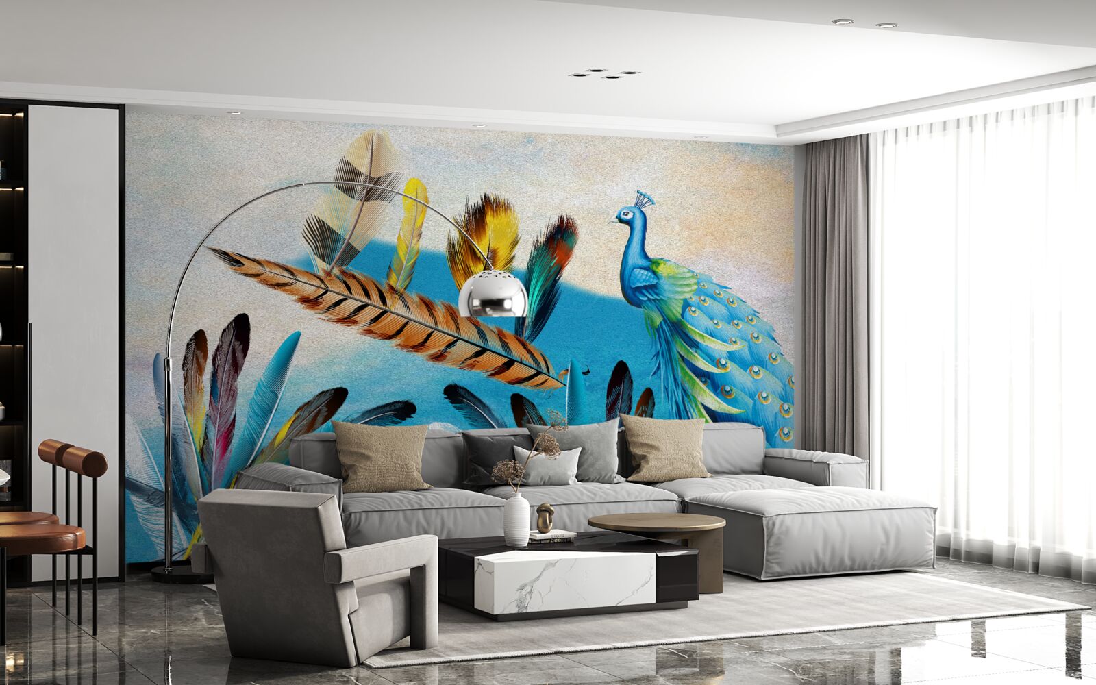 Fototapeta pávie perá a ich odrody