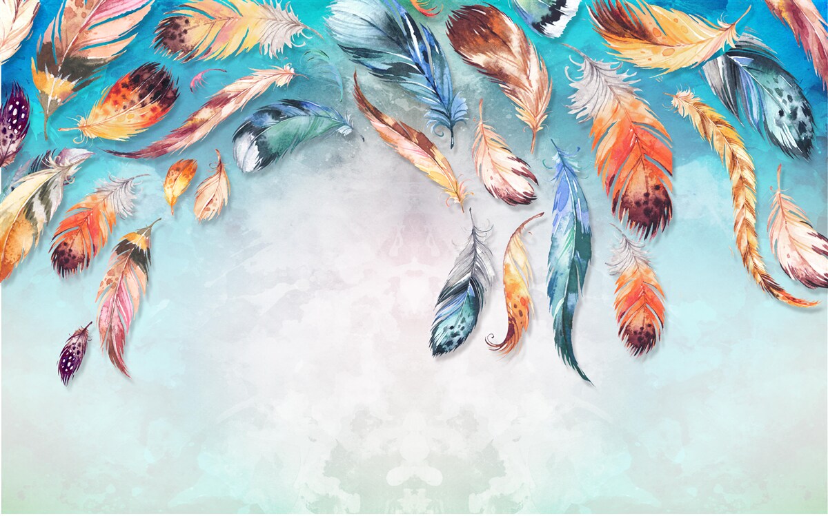 Fototapeta svetlé viacfarebné nadýchané perie