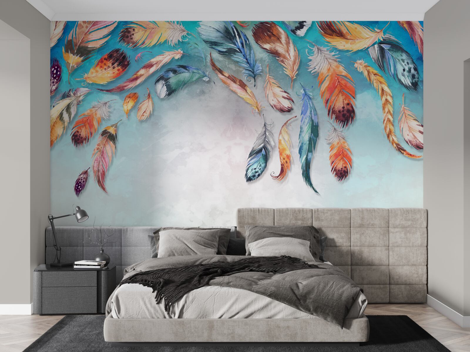 Fototapeta svetlé viacfarebné nadýchané perie