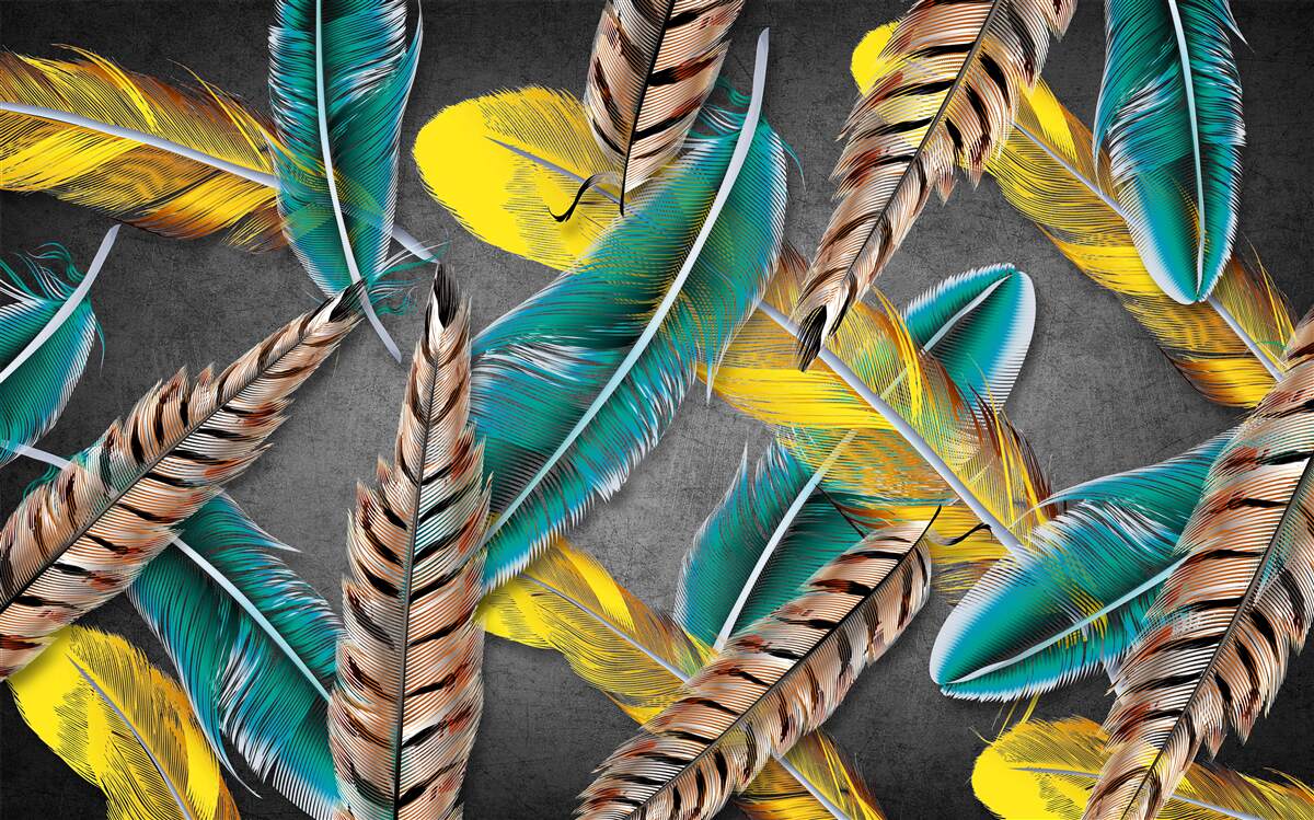 Fototapeta gradient pozadia s abstraktným perím