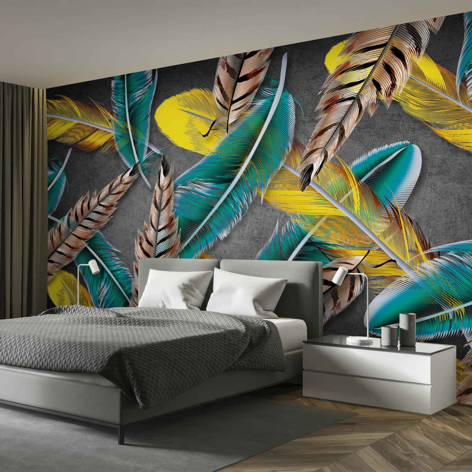 Fototapeta gradient pozadia s abstraktným perím