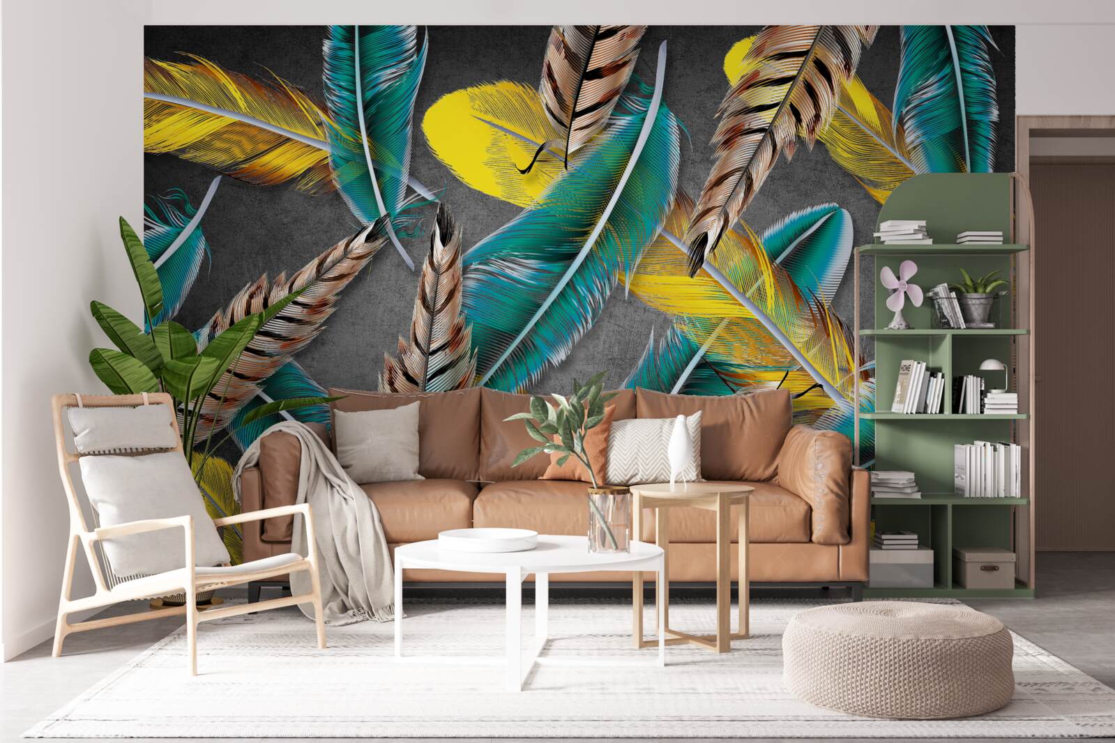 Fototapeta gradient pozadia s abstraktným perím