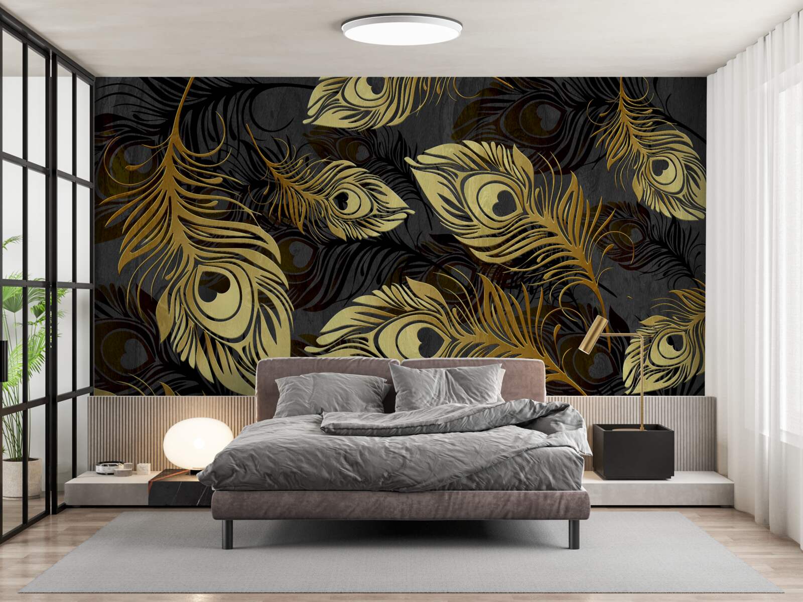 Fototapeta lesklé zlaté pierka