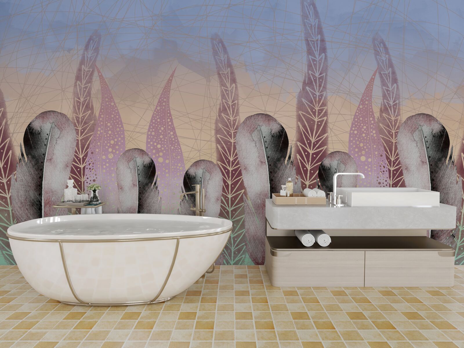 Fototapeta vektorová kolekcia peria