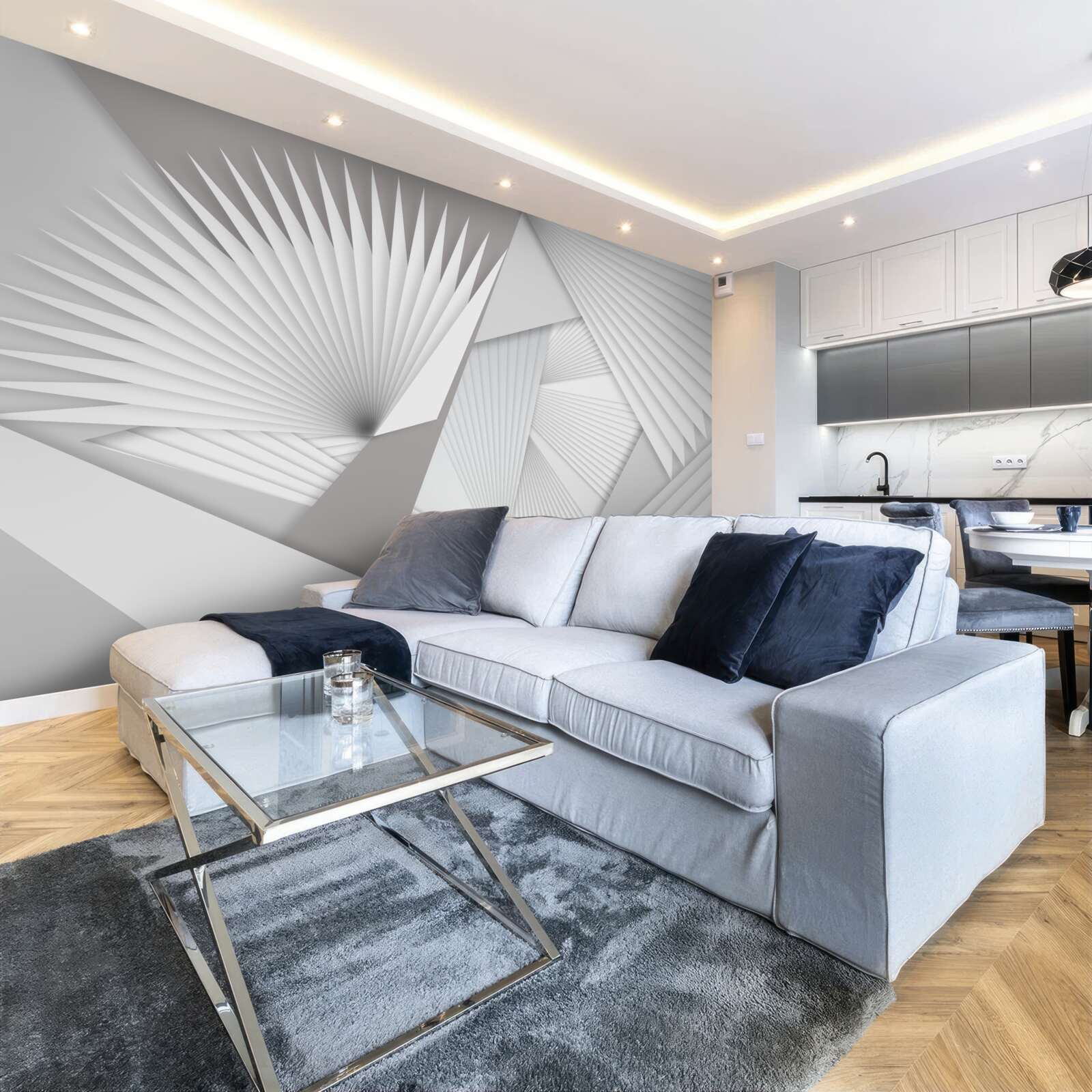 Fototapeta perspektívny pohľad na geometrické tvary