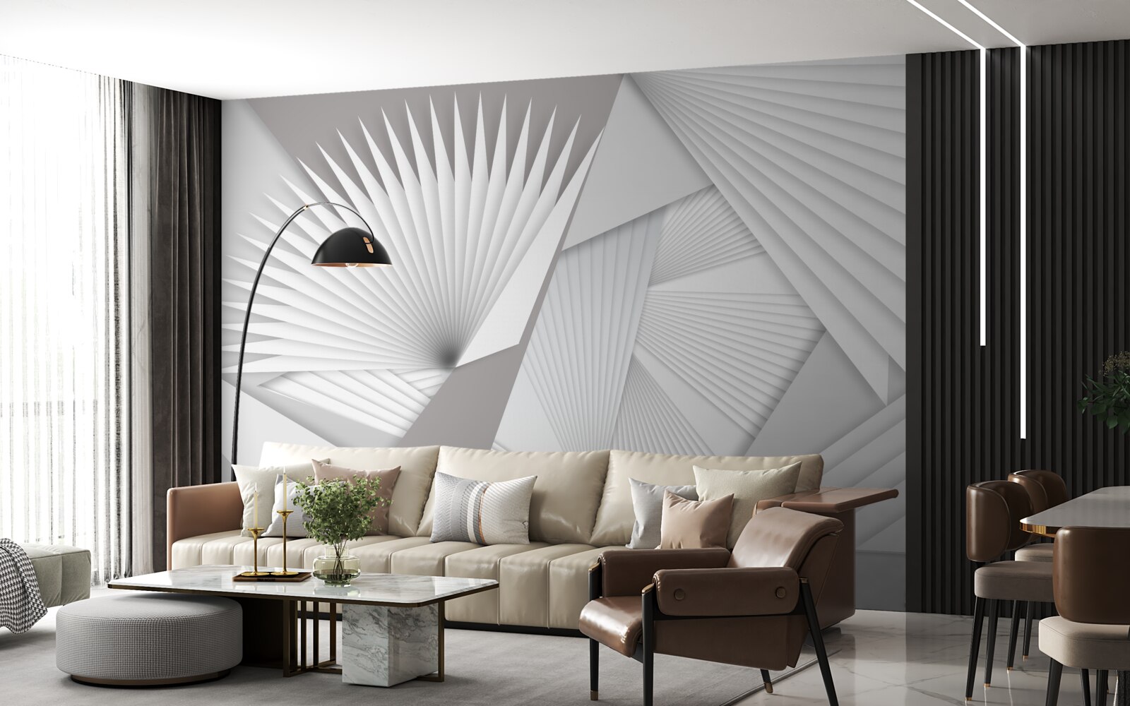 Fototapeta perspektívny pohľad na geometrické tvary