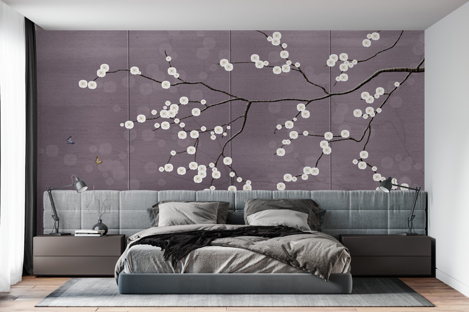 Fototapeta konárik obsypaný drobnými bielymi kvietkami