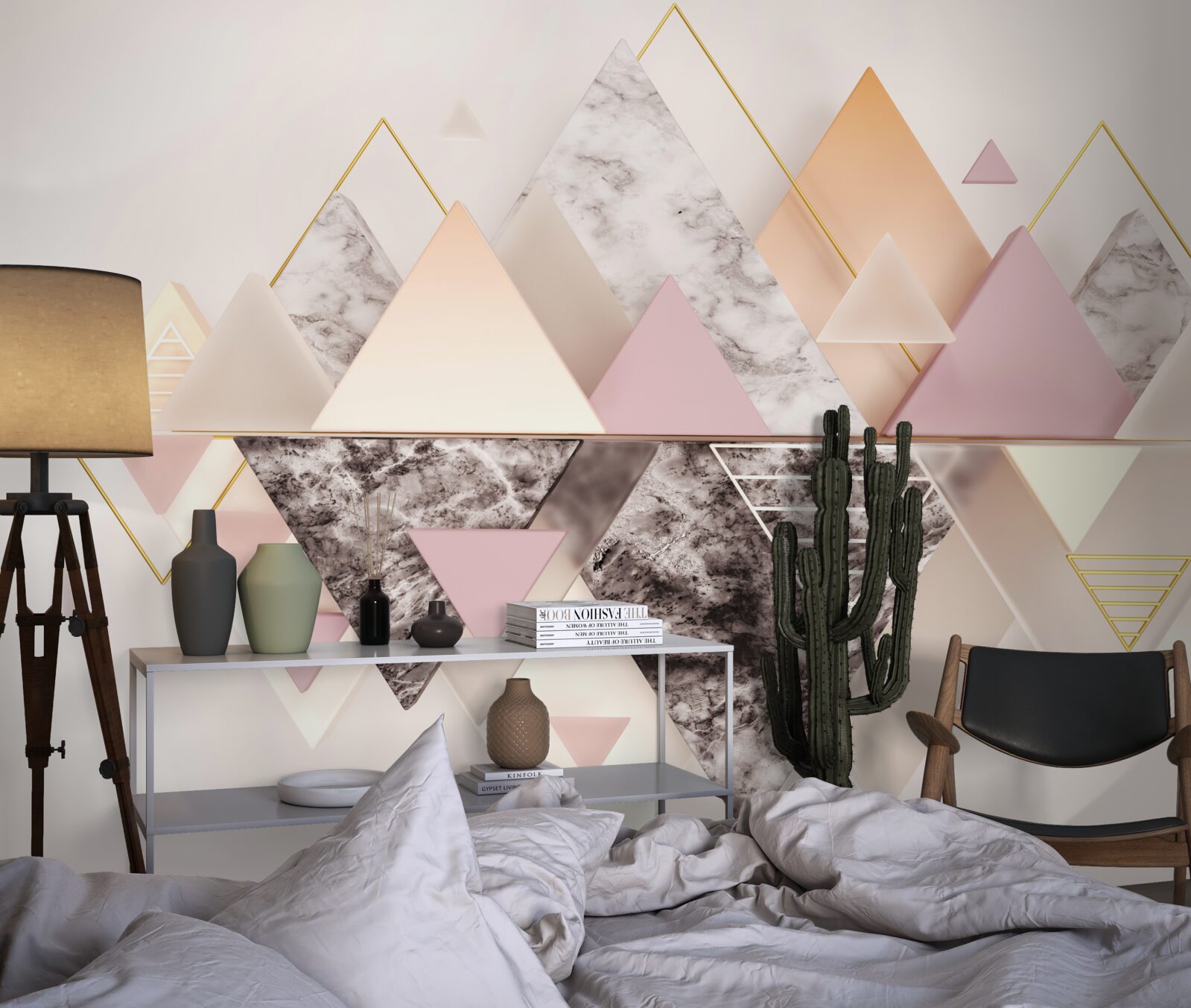 Fototapeta odraz jesenného lesa s jeho ružovými odtieňmi vo vode