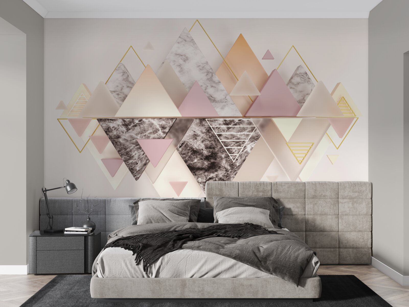 Fototapeta odraz jesenného lesa s jeho ružovými odtieňmi vo vode