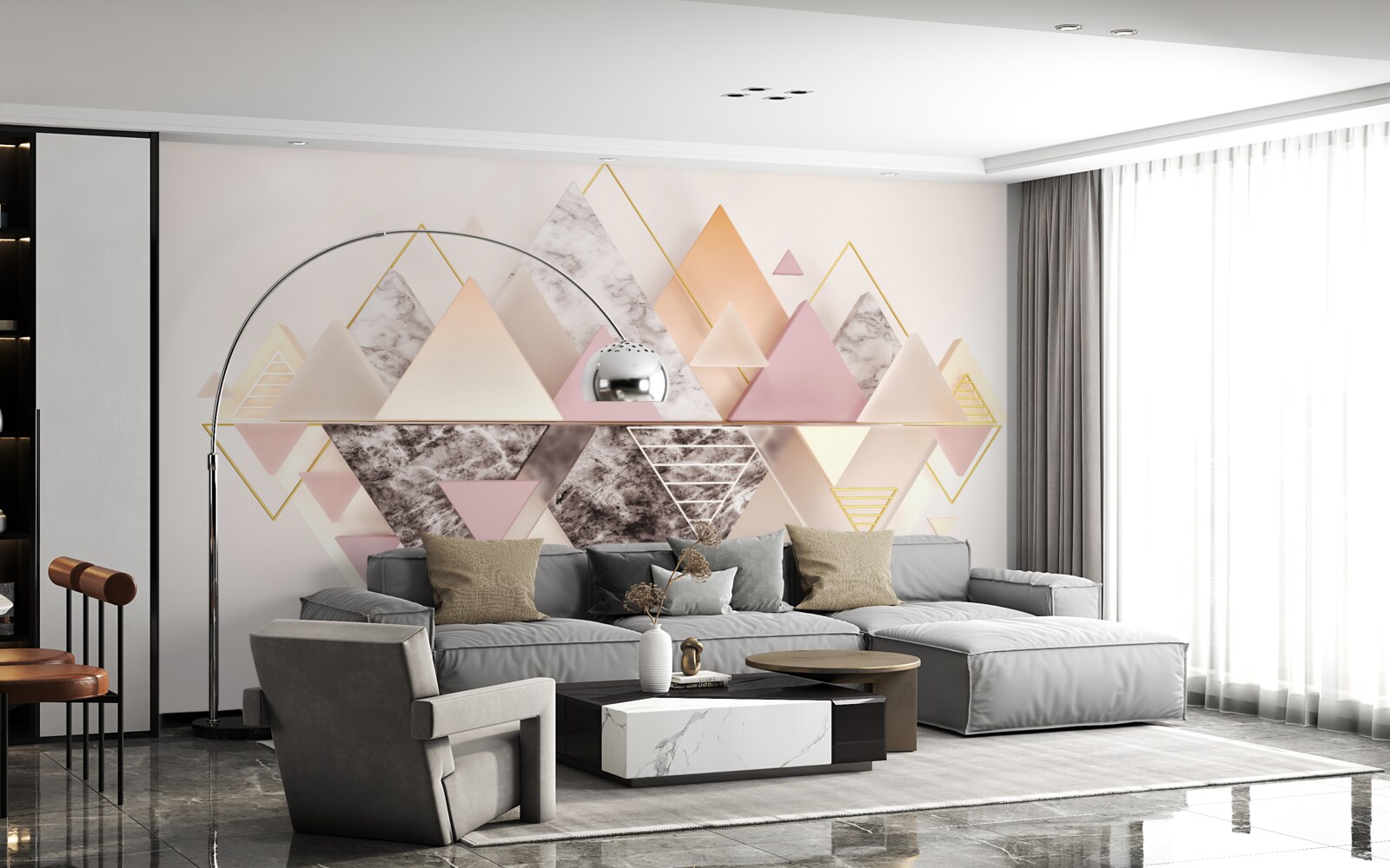 Fototapeta odraz jesenného lesa s jeho ružovými odtieňmi vo vode