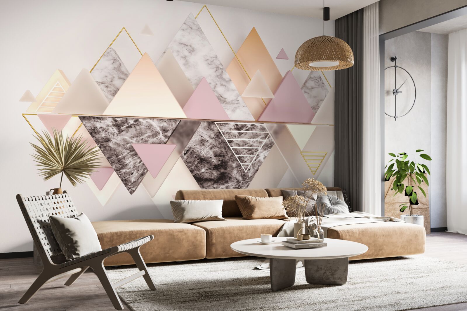 Fototapeta odraz jesenného lesa s jeho ružovými odtieňmi vo vode