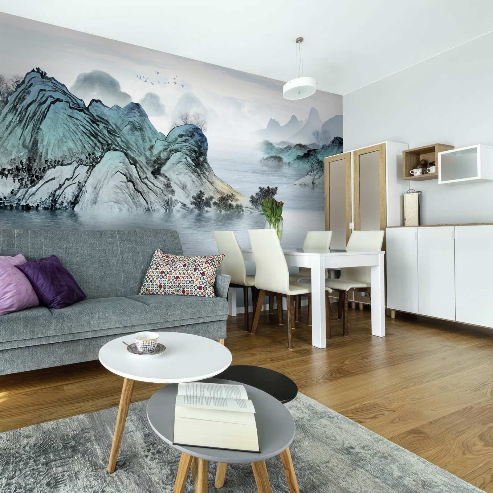 Fototapeta rybár na horskej nádrži