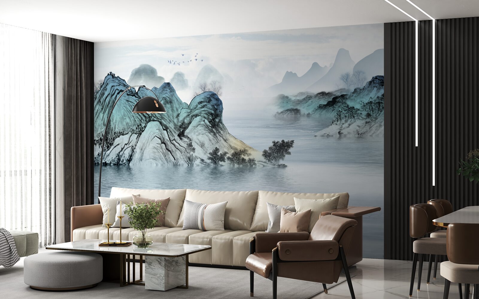 Fototapeta rybár na horskej nádrži