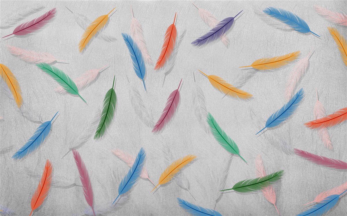 Fototapeta farebné pierka rovnakého tvaru