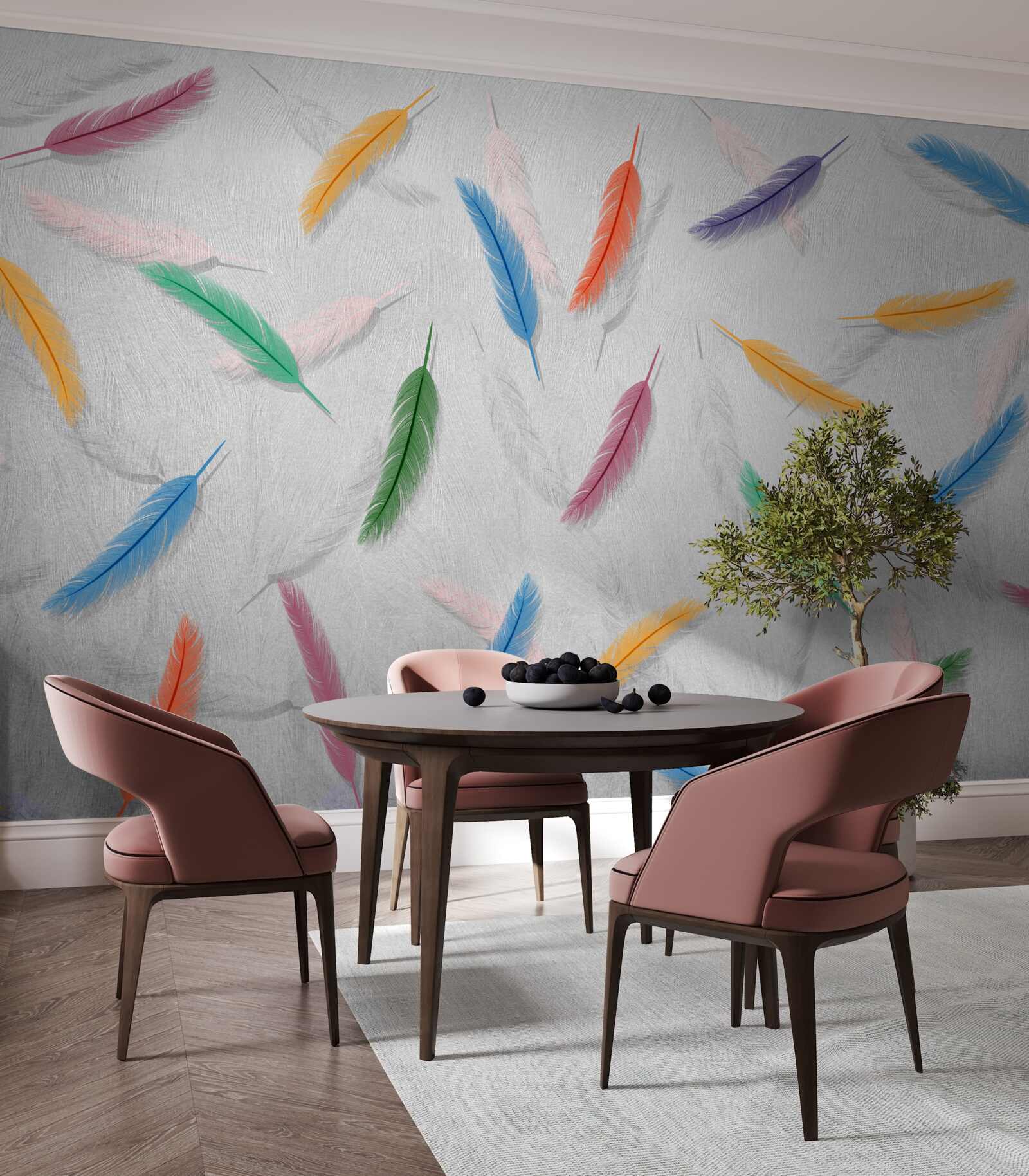 Fototapeta farebné pierka rovnakého tvaru