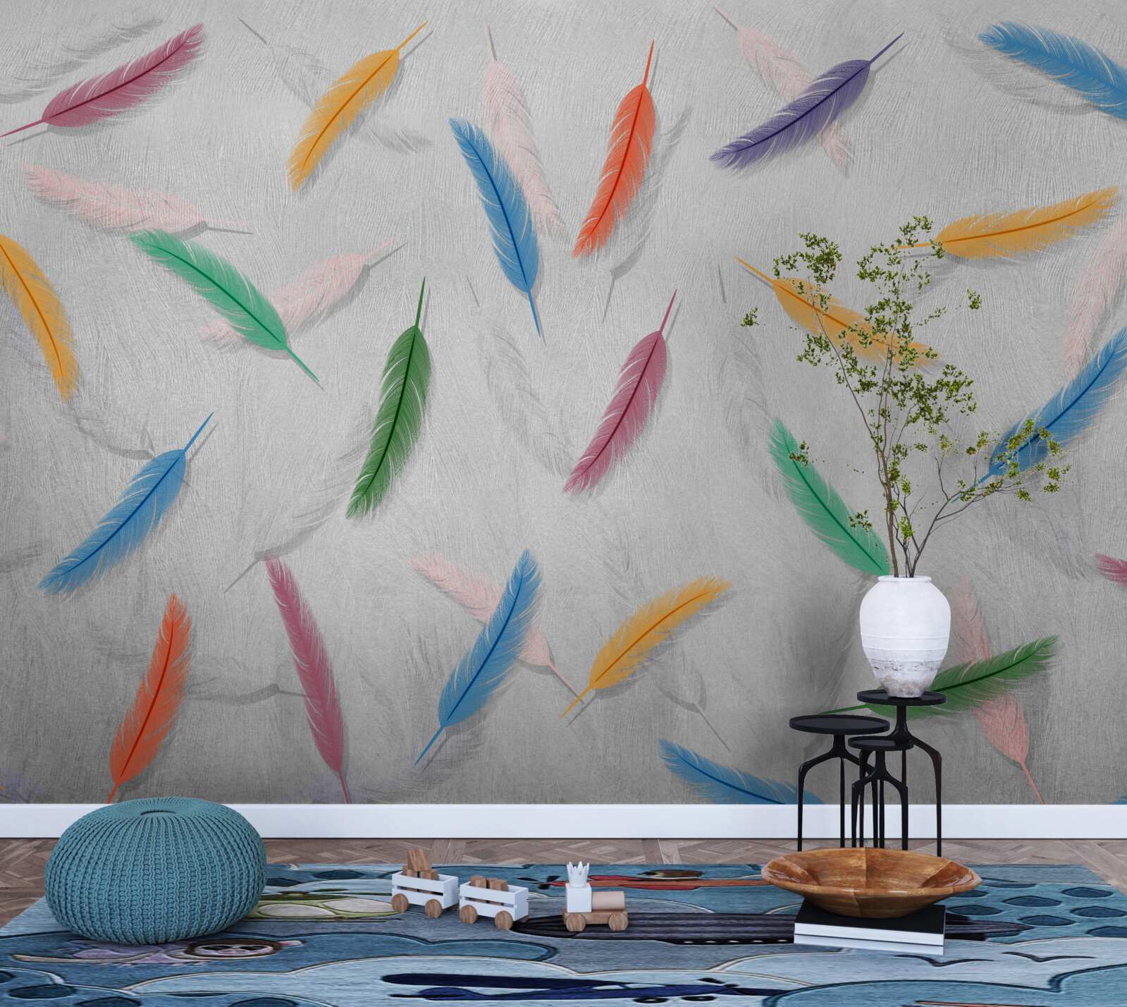 Fototapeta farebné pierka rovnakého tvaru