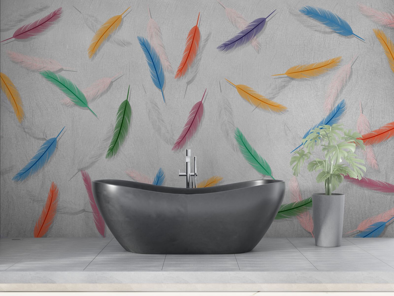 Fototapeta farebné pierka rovnakého tvaru