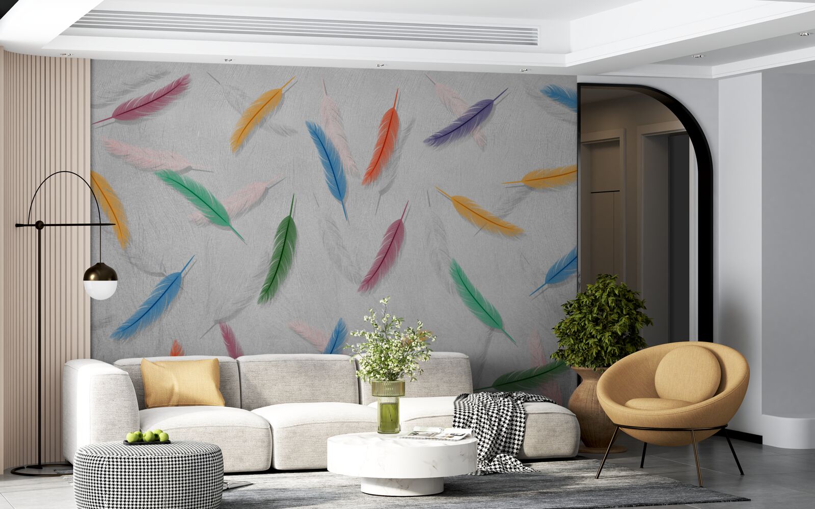 Fototapeta farebné pierka rovnakého tvaru