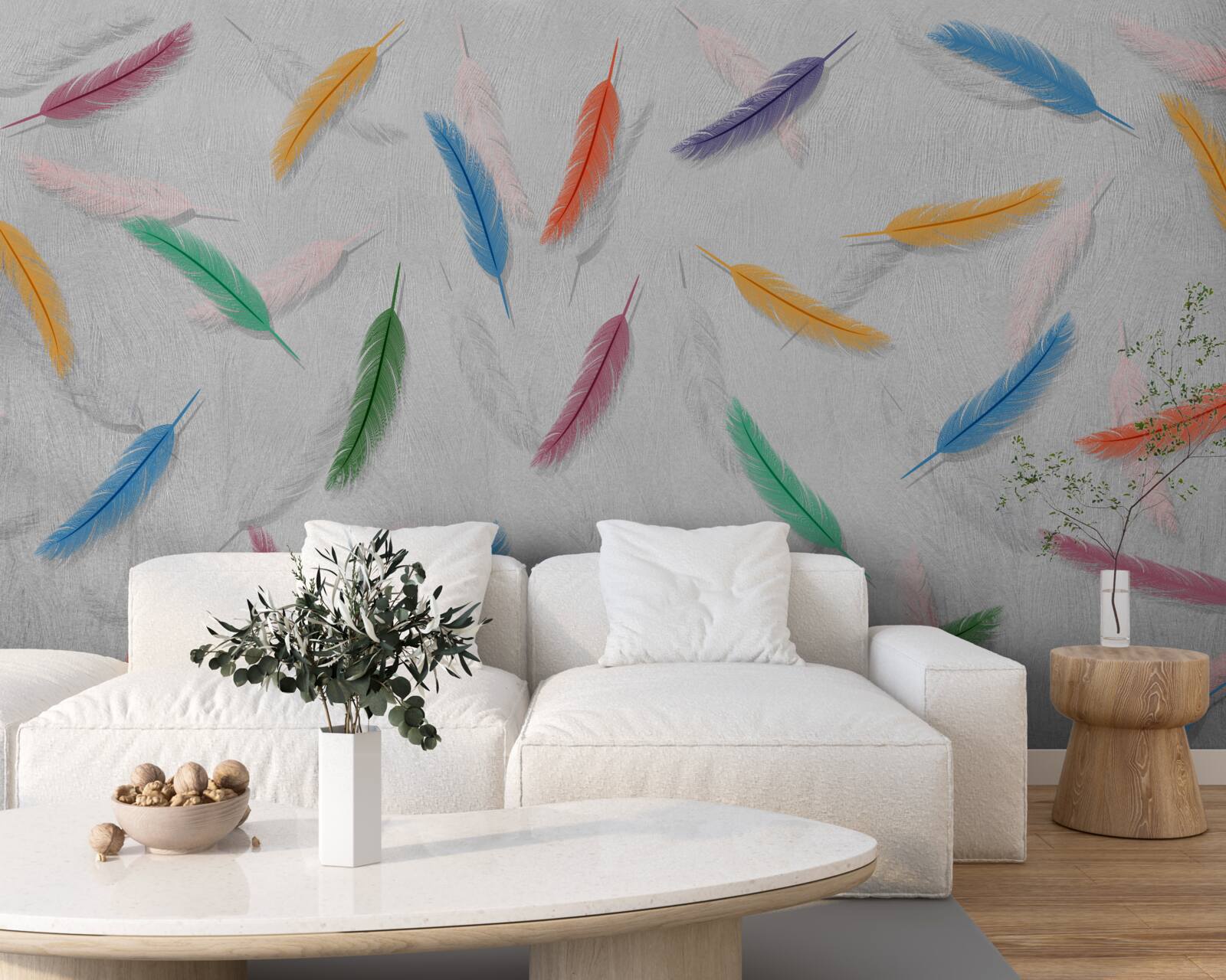 Fototapeta farebné pierka rovnakého tvaru