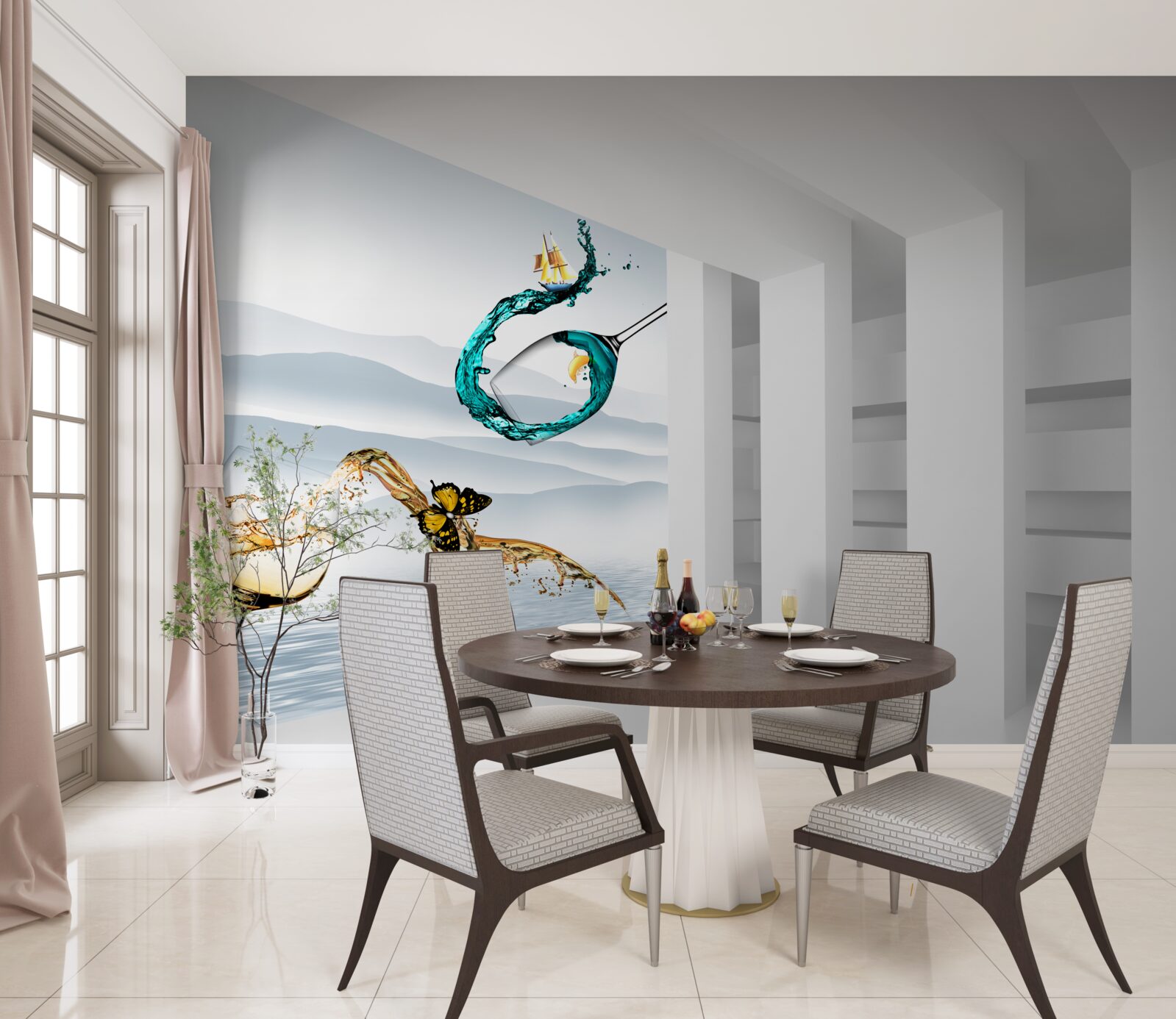 Fototapeta abstraktné obrázky pohárov s nápojmi