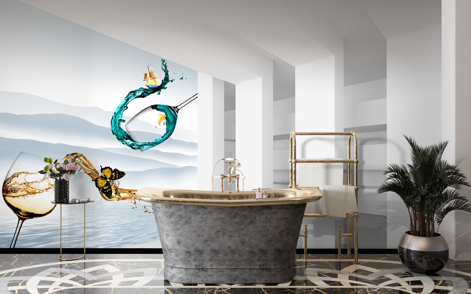 Fototapeta abstraktné obrázky pohárov s nápojmi