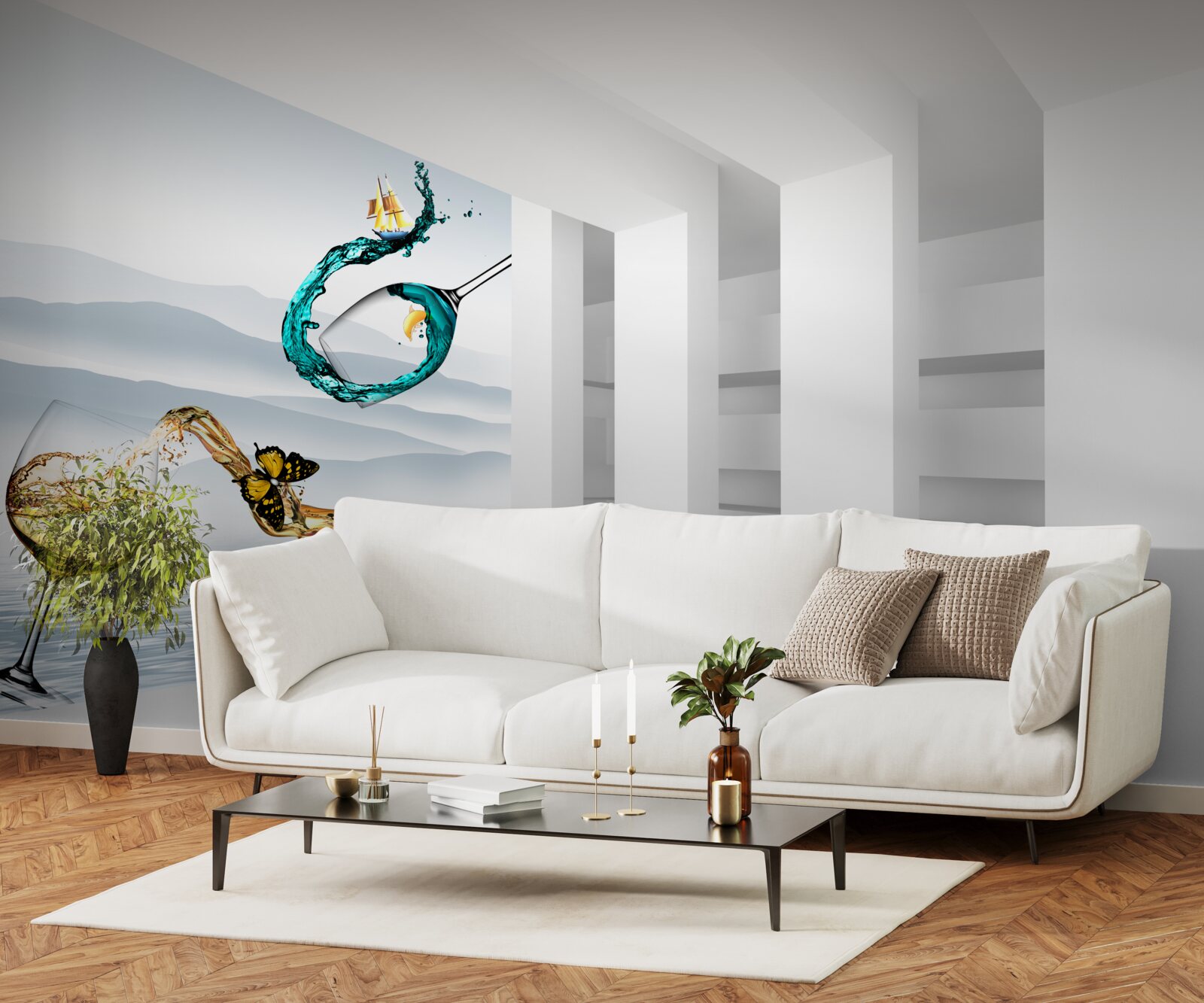 Fototapeta abstraktné obrázky pohárov s nápojmi