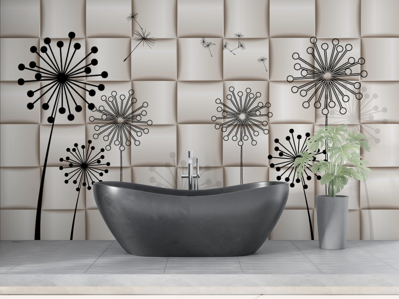 Fototapeta nezvyčajné púpavy a malé vtáky