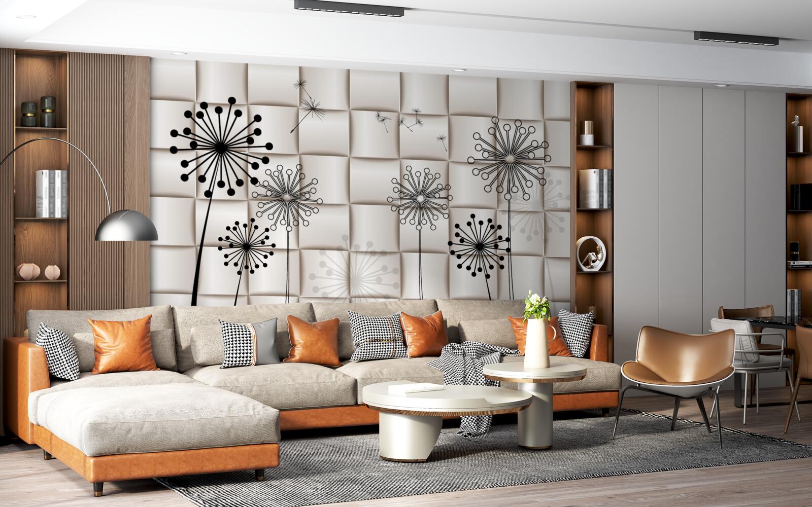 Fototapeta nezvyčajné púpavy a malé vtáky