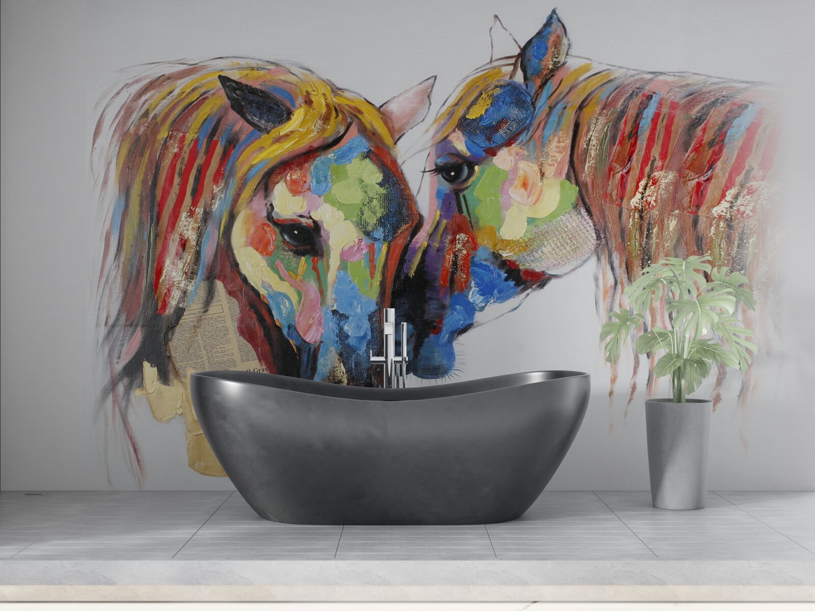 Fototapeta mimoriadne znázornenie komunikácie medzi koňmi